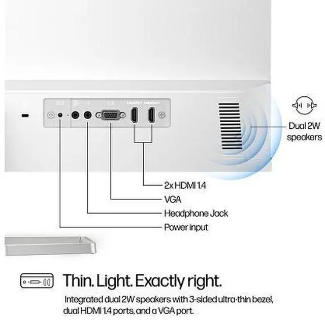 Alt view image 6 of 20 - HP Series 5 27 inch FHD Monitor with Speakers - 527sa 27" FHD (1920 x 1080)