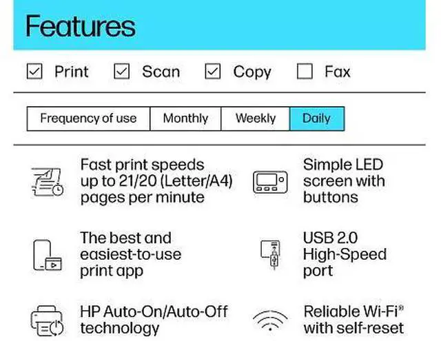 Alt view image 4 of 6 - HP LaserJet MFP M140w Laser Printer, Black And White Mobile Print, Copy, Scan Up