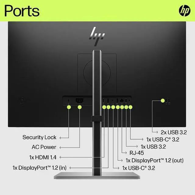 Alt view image 6 of 13 - HP E27u G5 QHD USB-C Monitor 27" QHD (2560 x 1440) 50-75 Hz