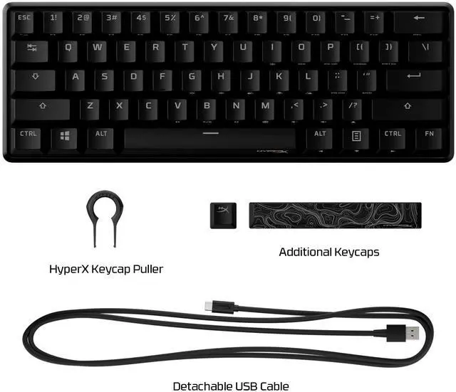 Alt view image 16 of 16 - HyperX Alloy Origins 60 RGB Mechanical Gaming Keyboard - Red Switches