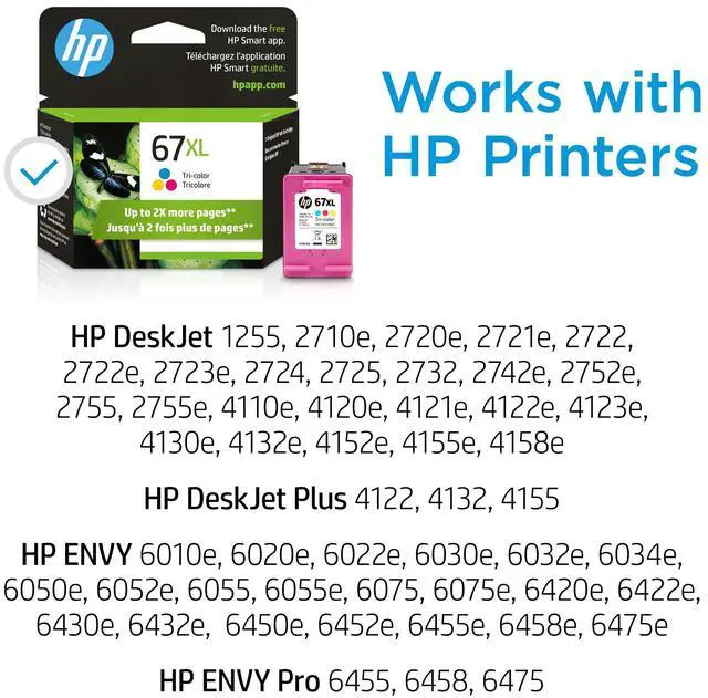 Alt view image 10 of 15 - HP 67XL High Yield Tri-color Original Ink Cartridge, ~200 pages, 3YM58AN#140