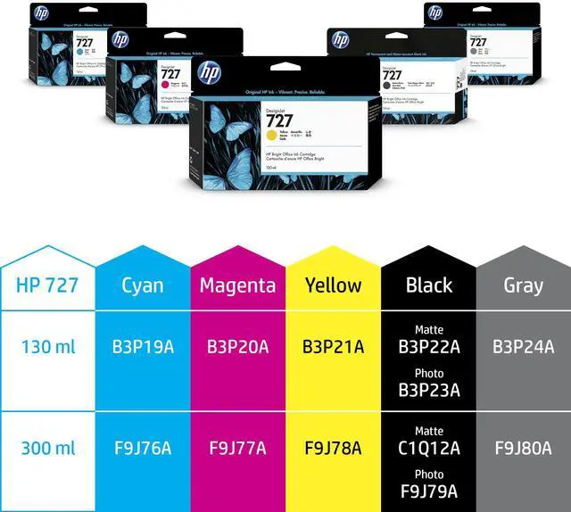 Alt view image 17 of 20 - HP 727 300-ml Yellow DesignJet Ink Cartridge, F9J78A