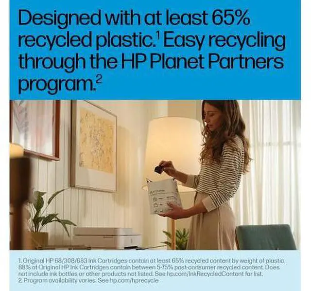Alt view image 3 of 14 - HP 68 2-Pack Black/Tri-color Original Ink Cartridge Combo, 6L6S2TN