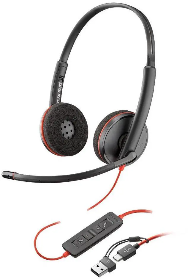 Main image of Poly Blackwire 3220 Stereo USB-C Headset +USB-C/A Adapter