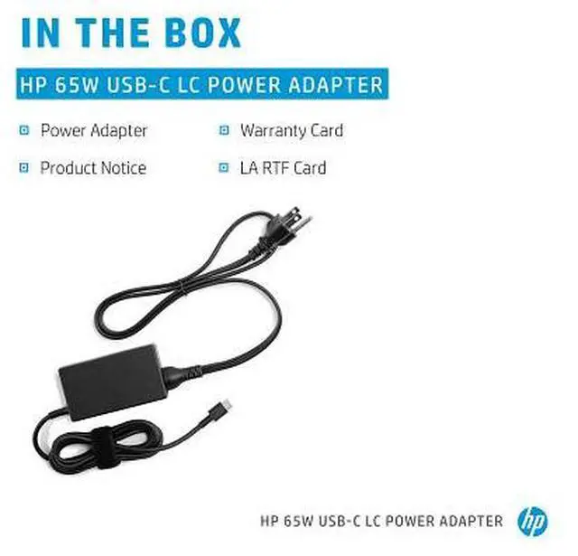 Alt view image 13 of 13 - HP AC Power Adapter, 65W, Fits Many Models, Dragonfly G2, Elitebook Etc