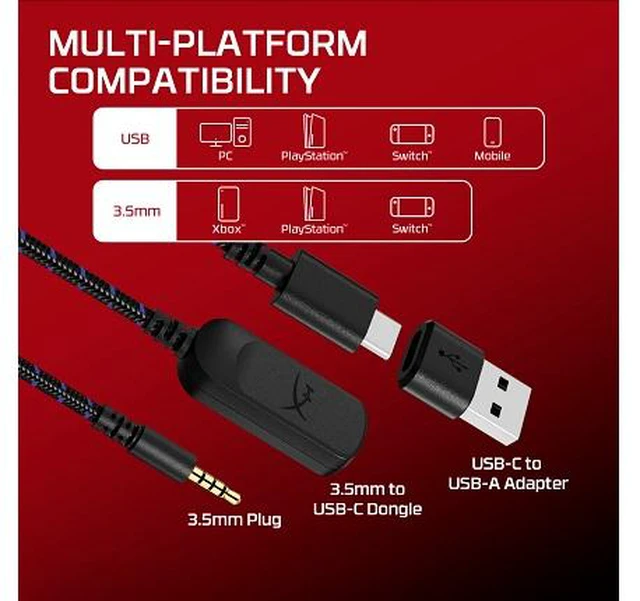 Alt view image 6 of 6 - HyperX Cloud III - Gaming Headset (Black/Blue)