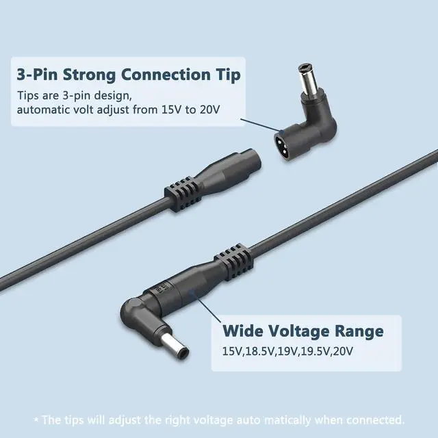 Alt view image 4 of 7 - 24V 0.5A 500mA DC Power Supply Adapter 24V AC Adapter 100-240V 50-60Hz to 24 Volt 0.5 Amp Power Supply Cord 4.9ft with 5.5mm x 2.5mm Barrel & 10 Tips
