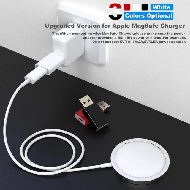 Alt view image 4 of 7 - USB to USB C Adapter USB-C Female to USB Male Adapter Compatible with Apple MagSafe Watch 10/9/8/7/SE/Ultra Car iPhone 16 15 14 13 12 Mini Pro Max iPad Galaxy Pixel 7 6 5 CarPlay Wall Plug