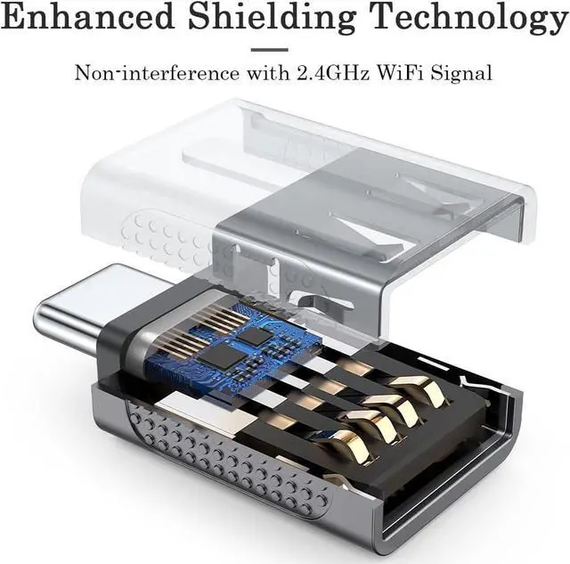 Alt view image 5 of 7 - 10Gbps USB C to USB 3.1 Adapter (3 Pack) USB Type C Male to USB A Female Thunderbolt 4/3 to USB Converter for iPhone 15 MacBook iMac iPad and More Type C Devices - Space Gray