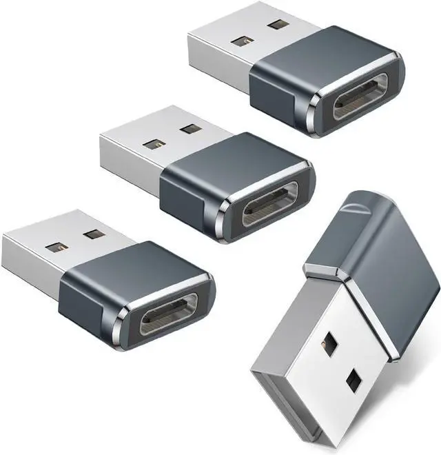 Main image of iPhone 16 15 Pro Max Car Charger Adapter 4Pack USB to USBC Adapter Type C Female to A Male Converter for Airpods 4 Apple Watch 10/iWatch iPhone 14 13 Plus iPad Mini 7  Galaxy S24 A54