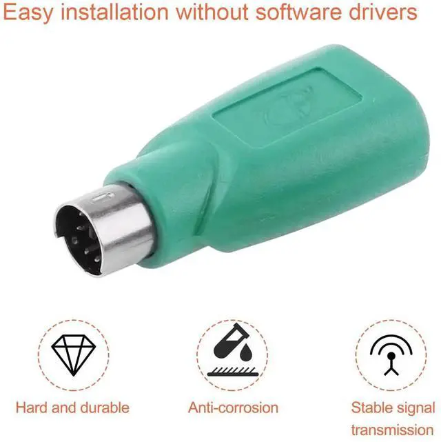 Alt view image 5 of 7 - PS/2 to USB A Adapter Male to Female Keyboard Adapter PS-2 Jack to USB A Plug for Mouse and Keyboard Replacement PS/2 Keyboards Adapters 4 PCS