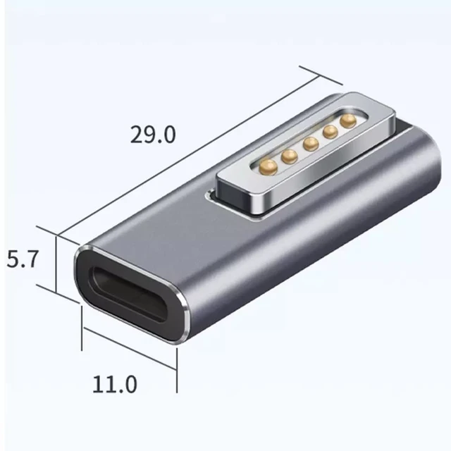 Alt view image 2 of 6 - USB Type C Male to Female Adapter for Magnetic 2, Supports 85W/60W/45W Fast Charging