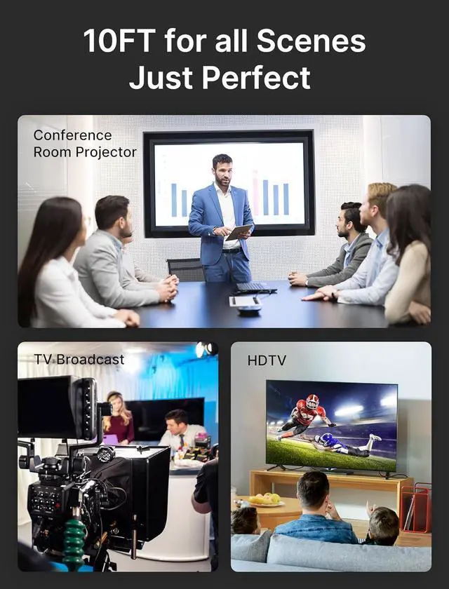 Alt view image 6 of 7 - JSAUX DisplayPort Cable 1.4 10ft, 8K DP Cable | 8K@60Hz, 4K@144Hz, 2K@240Hz 2K@165Hz | HBR3, 32.4Gbps, HDR10, FreeSync, G-Sync for Gaming Monitor Graphics 3090 4090 PC -Grey