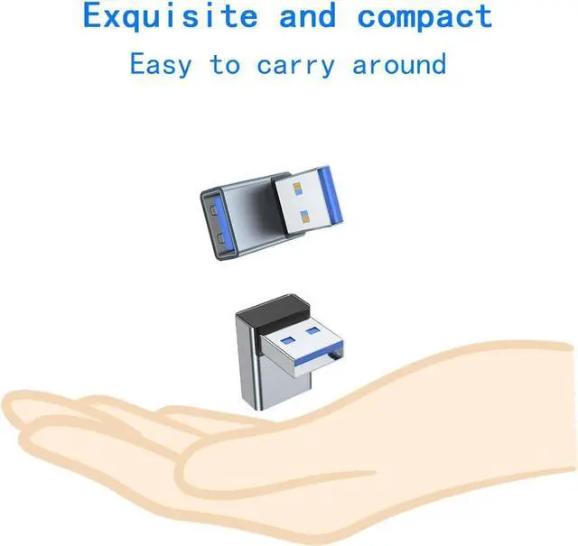 Alt view image 5 of 5 - 90 Degree USB A Adapter Upward Angle USB A Male to Female Converter Extender for PC Laptop USB 3.0 Charger Power Bank and More 2 Pack