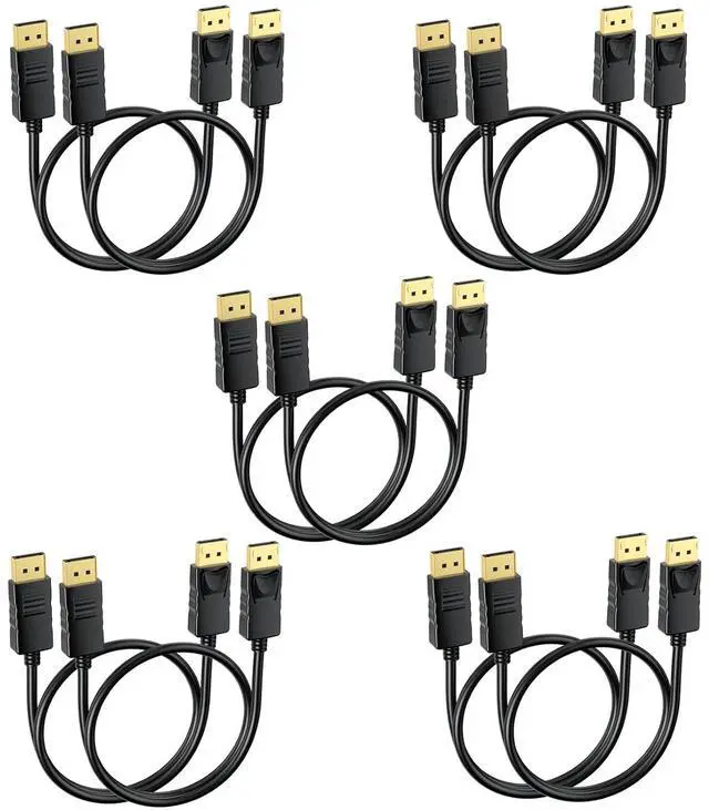 Main image of DisplayPort Cable 3FT 10-Pack DP Display Port Cord Male to Male Gold-Plated Supports 4K@60Hz 2K@144Hz Compatible for Computer Laptop Graphics Card Docking Station