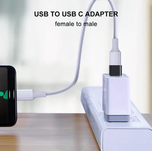 Alt view image 3 of 7 - USB C to USB Adapter 4 Pack USB Female to Type C Male OTG Adaptor USB C Adapter Compatible with MacBook Pro  Galaxy Phones Laptops Tablets and More (2 Black and 2 White)