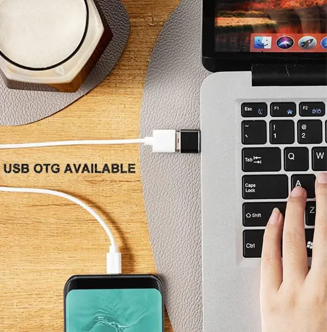 Alt view image 4 of 7 - USB C to USB Adapter 4 Pack USB Female to Type C Male OTG Adaptor USB C Adapter Compatible with MacBook Pro  Galaxy Phones Laptops Tablets and More (2 Black and 2 White)
