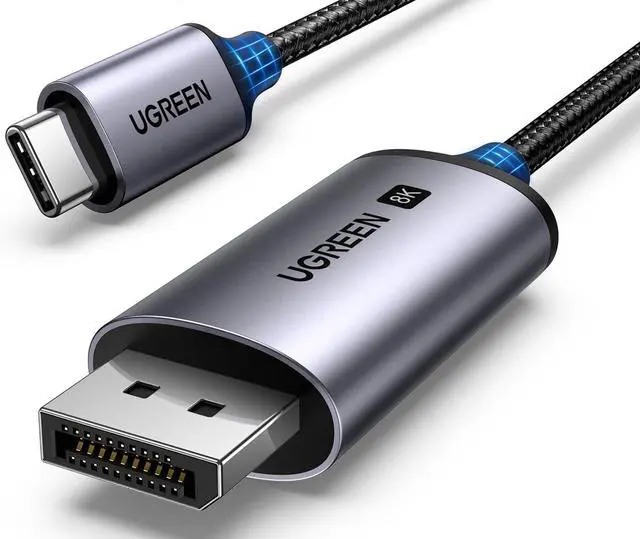 Main image of USB C to DisplayPort 1.4 Cable 8K@60Hz 4K@240Hz Unidirectional Thunderbolt 4/3 to DisplayPort Cord USB C to DP 32.4Gbps Compatible iPhone 16 MacBook Pro/Air iPad Mac Mini Galaxy XPS 6.6FT