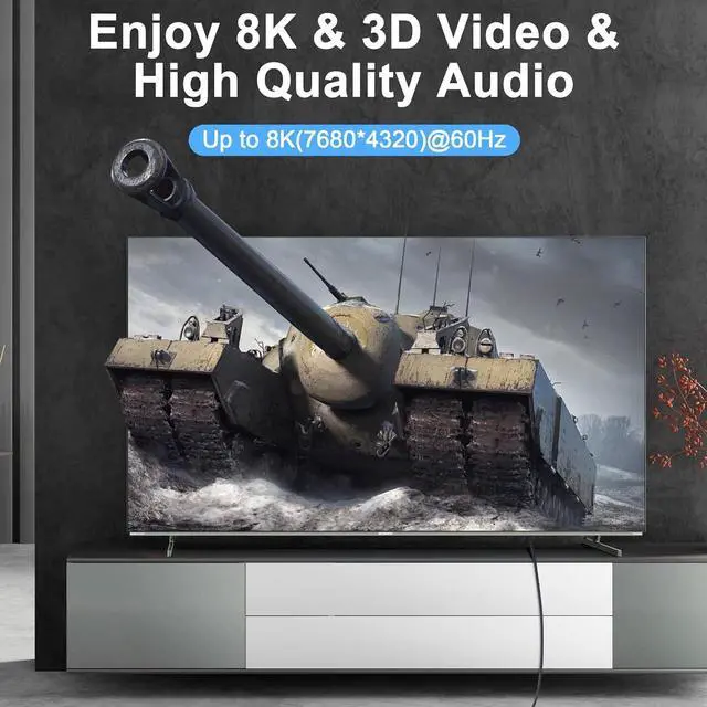 Alt view image 6 of 7 - 6.6FT DisplayPort Cable Certified Ultra Slim & Thin 8K 4K DP Cable Support 8K@60Hz 4K@144Hz 32.4Gbps for Laptop PC Monitor