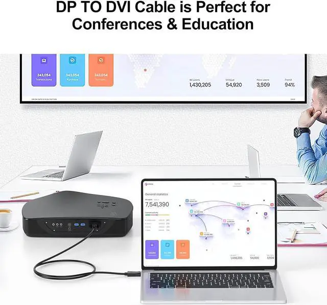 Alt view image 6 of 6 - 4K Displayport to HDMI Cable 5ft Display Port to HDMI Cord 5 feet Converter for PCs to HDTV Monitor Projector- Grey