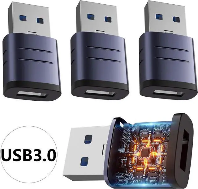 Alt view image 2 of 6 - USB A to USB C Adapter 4 Pack USB 3.0 Type C Female to A Male Charger Converter for iPhone 15 14 13 12 Series  Galaxy S23 S22 S21 High-Speed Data Transfer for Computer Laptop Tablet