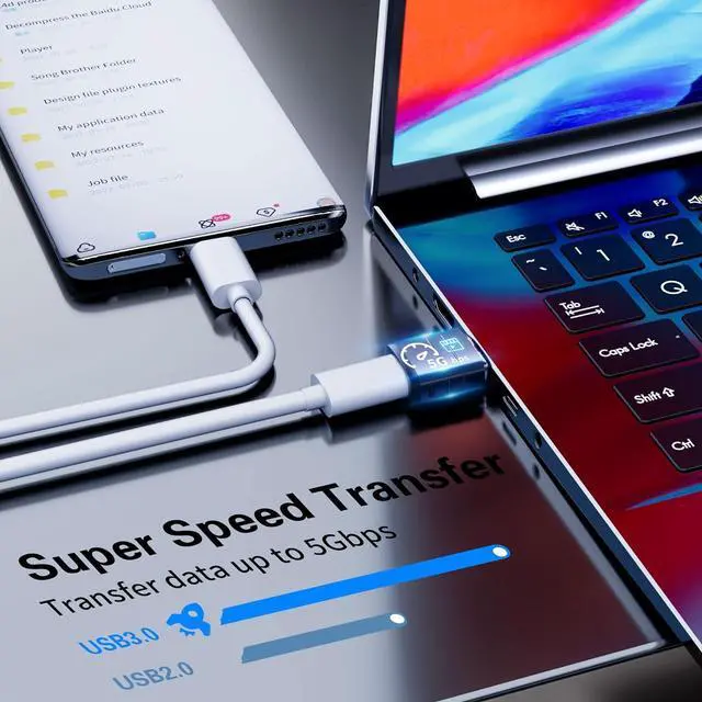 Alt view image 6 of 6 - USB A to USB C Adapter 4 Pack USB 3.0 Type C Female to A Male Charger Converter for iPhone 15 14 13 12 Series  Galaxy S23 S22 S21 High-Speed Data Transfer for Computer Laptop Tablet