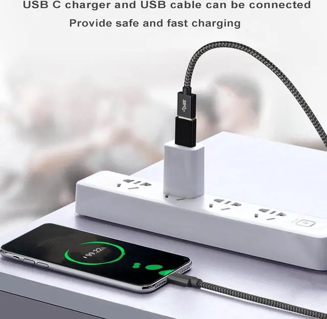 Alt view image 4 of 6 - USB C to USB 3.0 Adapter Cable 4 Pack USB Female to USB C Male Adapter Fast Charging for Charger USB-C to UAB A Converter for MacBook pro Laptop PC iMac iPad air and More Type c Device