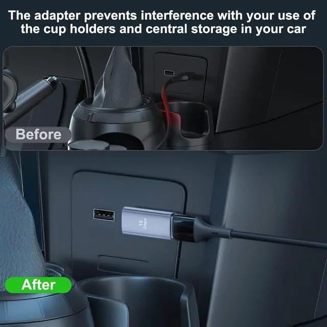 Alt view image 4 of 7 - 4 Pack USB 3.1 90 Degree Adapter 2*Left Angle&2*Right Angle USB A Male to Female Adapter for PC Laptop USB A Car Charger Power Bank and Most USB Devices