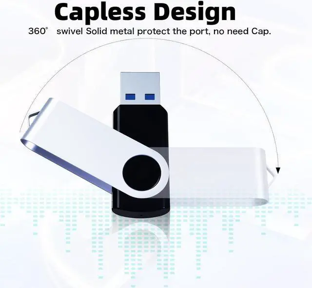 Alt view image 5 of 7 - 32GB Flash Drive 10 Pack Bulk Pen Drive Metal USB 2.0 Thumb Drive Swivel Memory Stick 32 GB 10 Colors Multipack Value Zip USB Drives with Lanyard