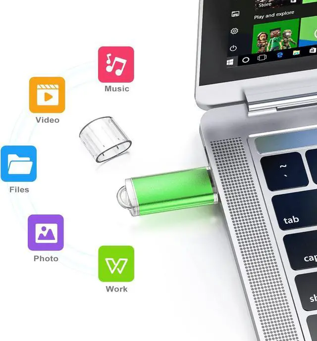Alt view image 2 of 7 - 5 Pack 64GB Flash Drive 64 GB USB Flash Drives USB 2.0 Thumb Drive Gig Zip Drive Stick 64G Flash Memory Stick Jump Drives for PC Laptop Multicolored