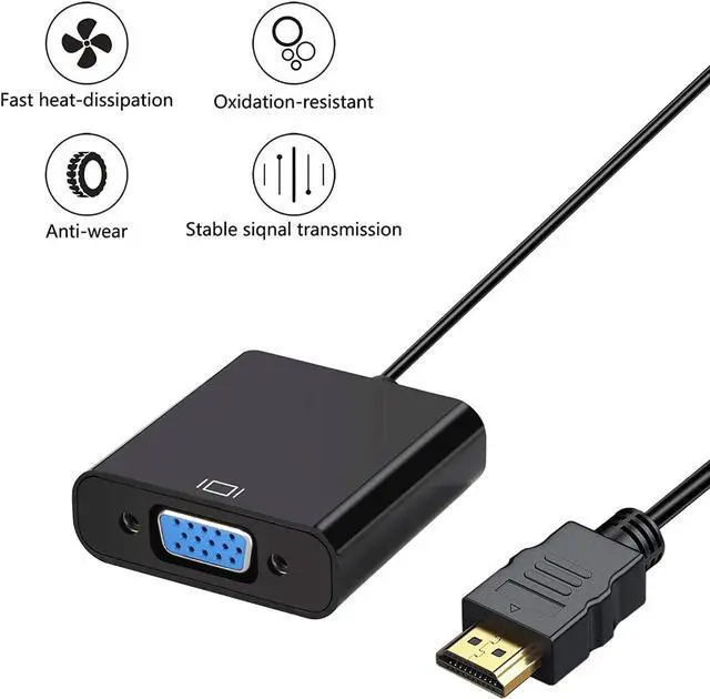 Alt view image 5 of 6 - HDMI to VGA Adapter 10 Pack Gold-Plated HDMI to VGA Converter (Male to Female) Compatible for Computer Laptop PC Monitor Projector HDTV Chromebook Raspberry Pi  Xbox and More