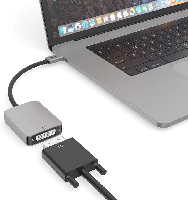Alt view image 3 of 3 - USB-C/Thunderbolt 3 to DVI Adapter for, MacBook, MacBook Pro, MacBook Air, and More
