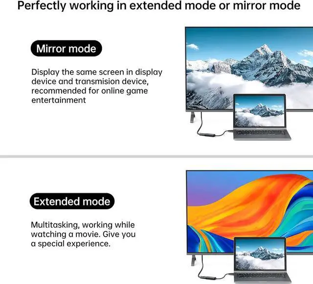 Alt view image 2 of 6 - USB 3.0 to HDMI Adapter USB 3.0 to HDMI Male to Female Adapter 1080P Compatible with Mac OS Windows 10/8.1/8/7 (Uni-Directional) 1 Pack