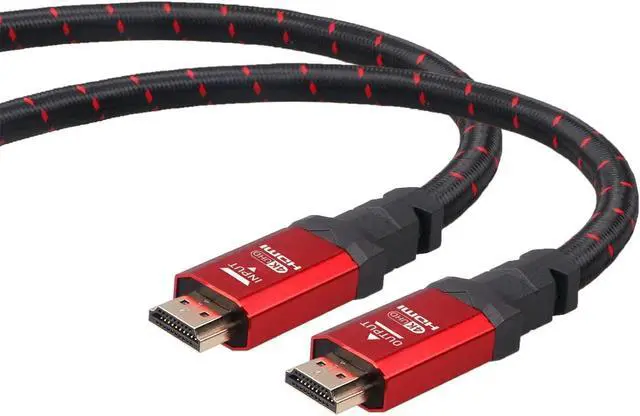 Alt view image 3 of 7 - Ritz Gear 4K HDMI 2.0 Cable 8 ft. [20 Pack] 18 Gbps Ultra High Speed Braided Nylon Cord & Gold Connectors - 4K@60Hz/UHD/3D/2160p/1080p/ARC & Ethernet. Compatible with UHD TV/Monitor/PC/PS5/Xbox