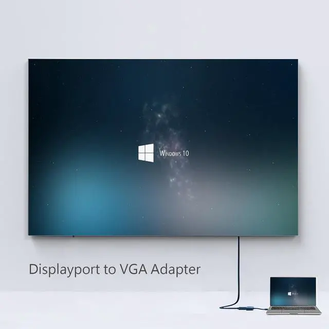 Alt view image 6 of 7 - DisplayPort to VGA Adapter, Gold Plated Display Port Converter (Male to Female) for DisplayPort Enabled Desktops and Laptops to VGA Converter Connect Displays (10Pack, DP)