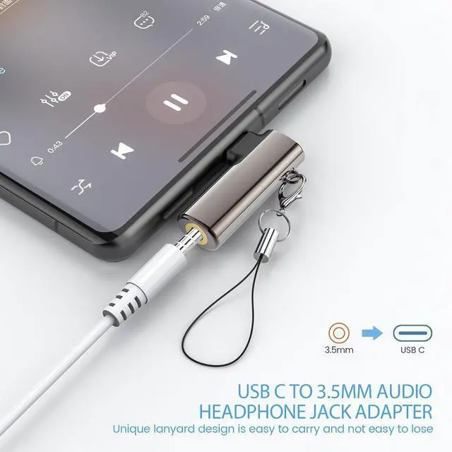 Alt view image 4 of 7 - 1Pcs Type C Aux Adapter USB C to 3.5mm Audio Adapter Compatible with iPhone 15 Plus/15 Pro Max  Galaxy S23 S22 S21 S20 Ultra Pixel iPad Pro MacBook