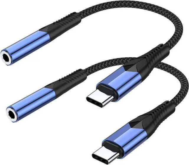 Main image of USB C to 3.5mm Audio Adapter (2-Pack) Type C to Aux Headphone Jack Adapter Dongle Cable Cord Compatible with iPhone 16/15 Pro/15 Pro Max iPad Pro MacBook  Galaxy S24 S23