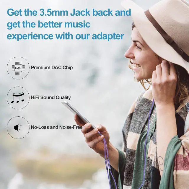 Alt view image 4 of 7 - USB C to 3.5mm Audio Headphone & Android Phone Charger Adapter, 2-in-1 Type C to Aux Earphone Jack Dongle Cable & 60W Fast Charging for Samsung Galaxy A54 A14 A34 S24 S23 Ultra S22 S21 fe S20 A13 A53