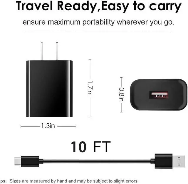 Alt view image 4 of 4 - 10FT USB Type C Wall Charger Charging Cable Cord Fit for Motorola G Power (2020/2021/2022), G Stylus (2020/2021/5G), Moto One 5G/One 5G UW Ace, Edge/Edge+, G200 G100 G41 G71 G60s E20 G30 G10 G51 Phone