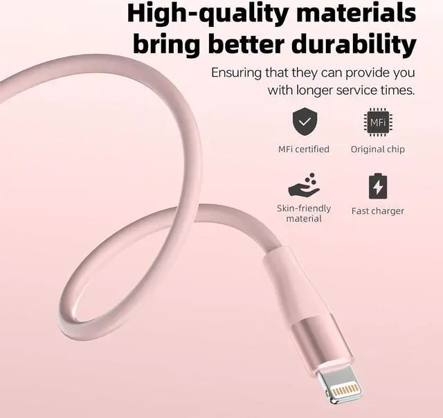 Alt view image 4 of 7 - iPhone Charger 3Pack 10 FT  MFi Certified Lightning Cable Fast Charging iPhone Charger Cord Compatible with iPhone 14 13 12 11 Pro Max XR XS X 8 7 6 Plus SE iPad and More