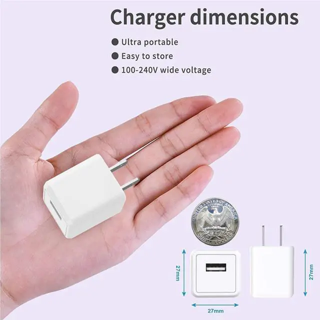 Alt view image 2 of 7 - [ MFi Certified] iPhone Charger 2Pack Lightning Cable  Charging Cords &Fast Quick USB Wall Charger Travel Block Plug Adapter for iPhone 14/13/12/11 Pro/11/10/XS MAX/XR/8/7/6s/6 Plus