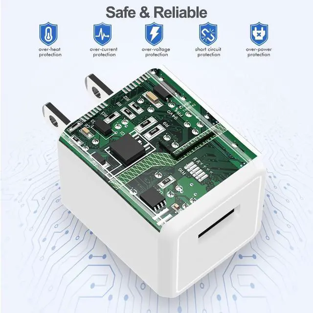 Alt view image 3 of 7 - [ MFi Certified] iPhone Charger 2Pack Lightning Cable  Charging Cords &Fast Quick USB Wall Charger Travel Block Plug Adapter for iPhone 14/13/12/11 Pro/11/10/XS MAX/XR/8/7/6s/6 Plus