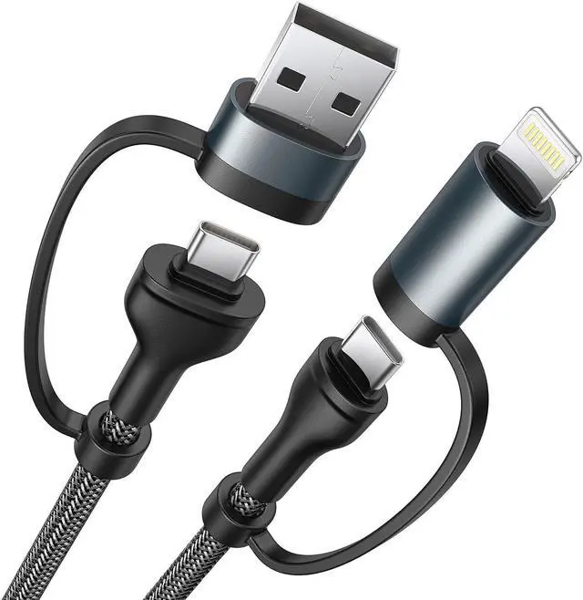 Main image of 4 in 1 Charging Cable USB C Lightning Adapter USB C to USB C 60W PD [Fast Charging & Data Sync] 4 in 1 Multi Charger for iPhone 16 15 14 13 12 MacBook Pro 2023 iPad Mini 6/Pro  Galaxy S22 S21