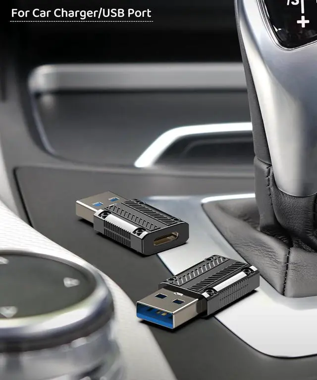 Alt view image 6 of 6 - USB to USB-C Adapter Pack-2 USB Type C Female to A Male Converter for Travel Compatible with Apple MagSafe Apple Watch Series 9 8 7 Ultra SE iPhone 15 14 13 12 iPad Airpods CarPlay