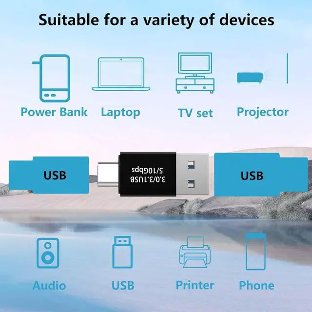 Alt view image 2 of 7 - USB C to USB 3.0 Adapter (4 Pack) Type C Male to USB 3.0 Male Converter Compatible with Mobile Phones Computers Notebook Computers Black