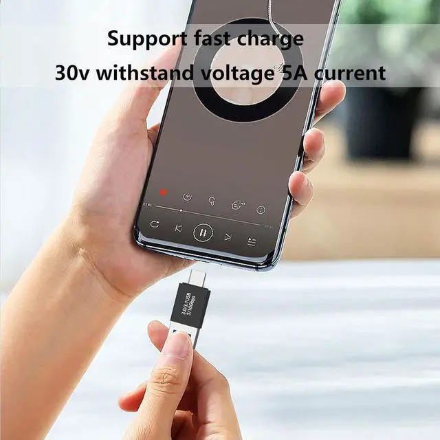 Alt view image 6 of 7 - USB C to USB 3.0 Adapter (4 Pack) Type C Male to USB 3.0 Male Converter Compatible with Mobile Phones Computers Notebook Computers Black