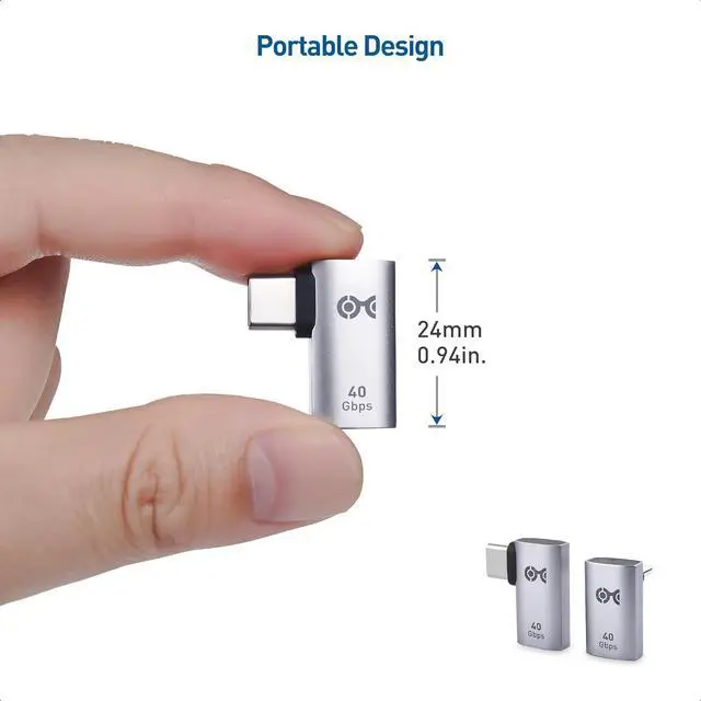Alt view image 7 of 7 - Combo-Pack 40Gbps Right Angle USB-C Adapter Kit Up to [4K@240Hz Video 240W Charging 40Gbps Data Transfer] 90 Degree USB C Adapter Compatible with Thunderbolt 4 iPhone 16 Steam Deck