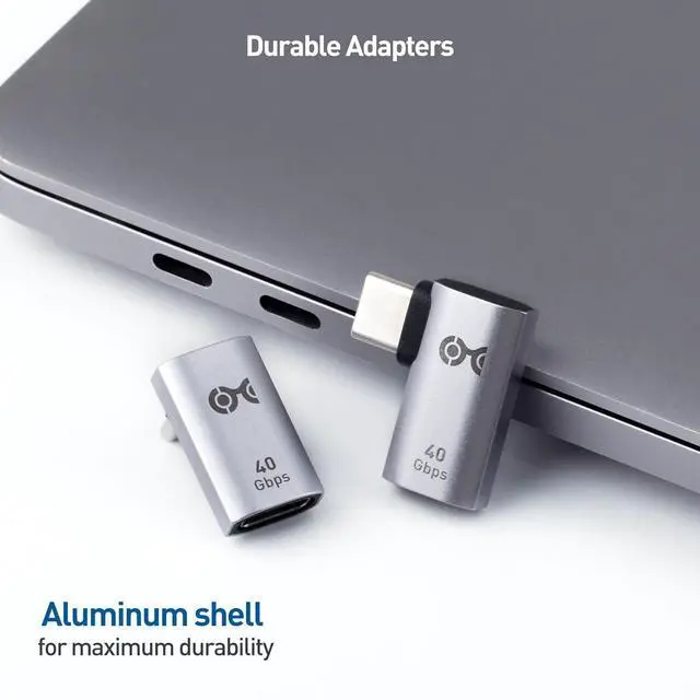 Alt view image 6 of 7 - Combo-Pack 40Gbps Right Angle USB-C Adapter Kit Up to [4K@240Hz Video 240W Charging 40Gbps Data Transfer] 90 Degree USB C Adapter Compatible with Thunderbolt 4 iPhone 16 Steam Deck