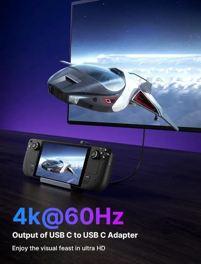 Alt view image 4 of 7 - 180 USB-C to USB Adapter 2 Pack 180 Degree Angle USB-C Male to USB-C Female USB-C 3.1/PD 100W and Type-C Male to USB-A Female Adapter for Steam Deck/Switch/ROG Ally/Laptop/Tablet/Phone - Grey
