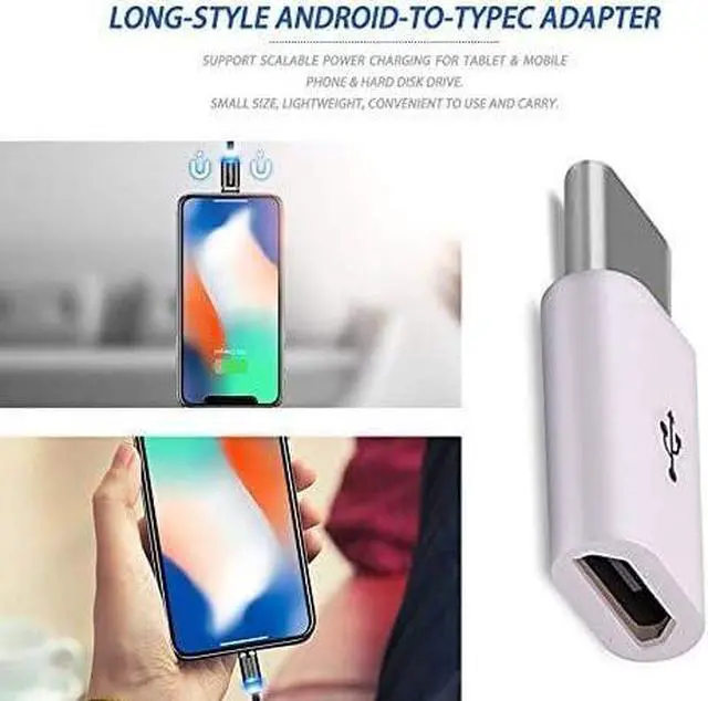 Alt view image 2 of 7 - White Universal USB 3.1 Type-C Connector to Micro USB Male to Female Converter Mini Portable USB-C Data Adapter Type C Device Cell Phone OTG Adapters